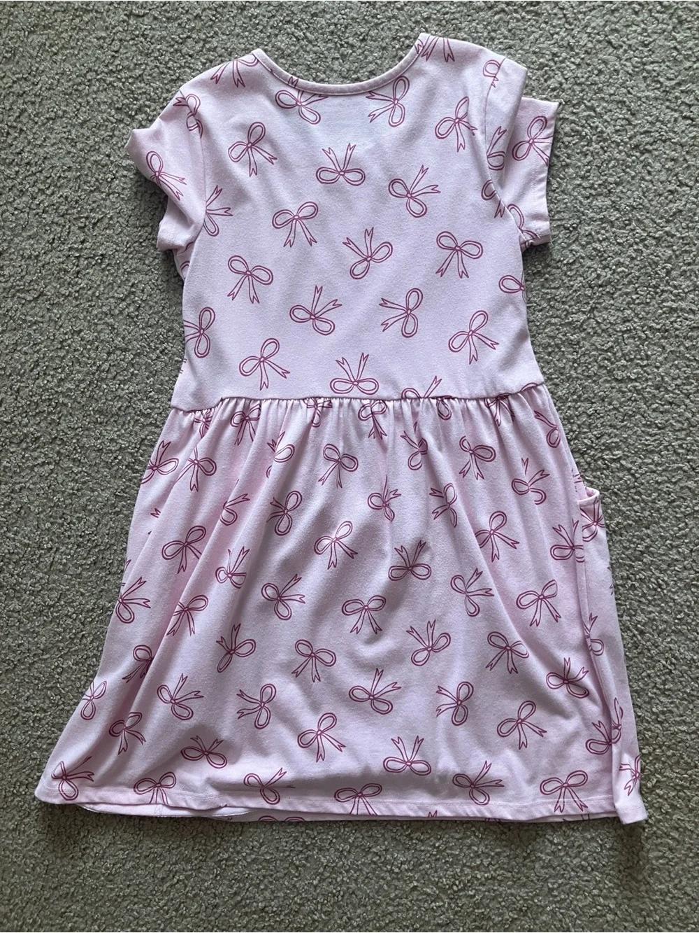 Cat & Jack Pink Bow Print and White Floral Cotton Dresses - Set of 2